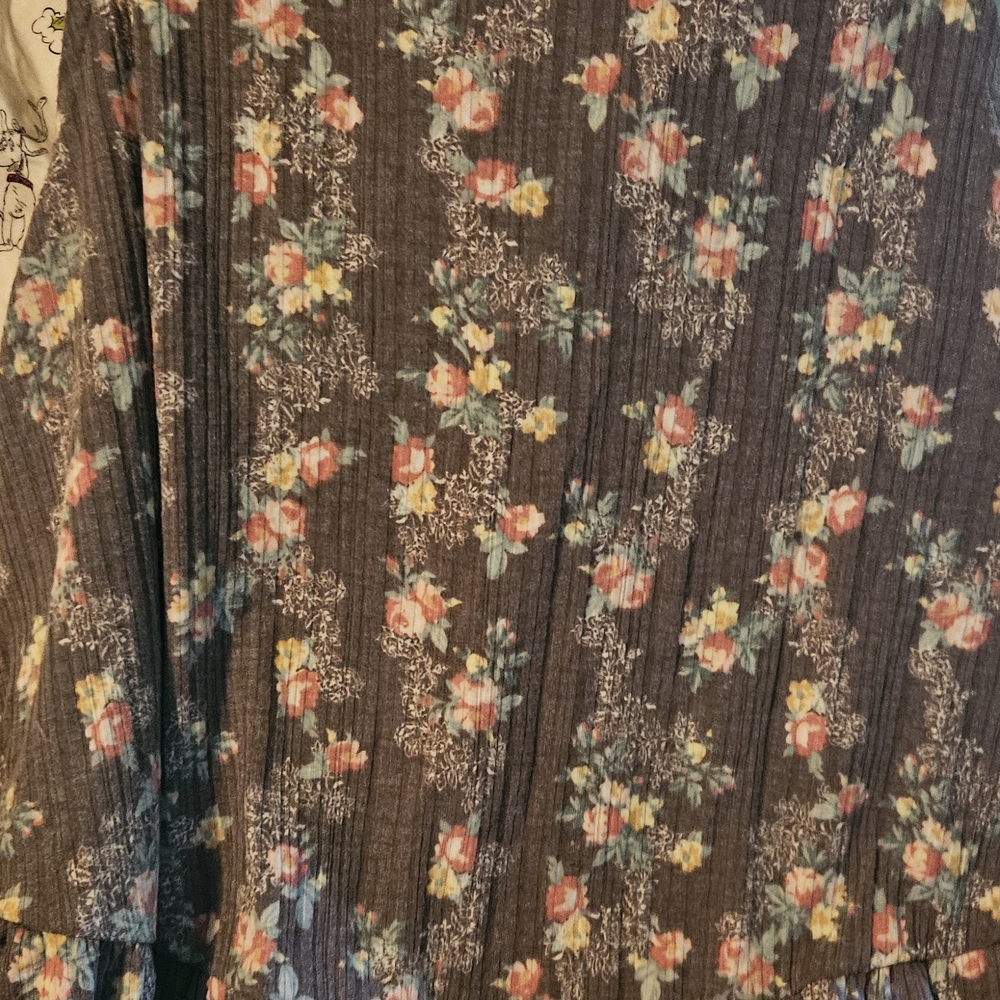 Maurices Floral Tank Top - Gray with Multicolor Flowers